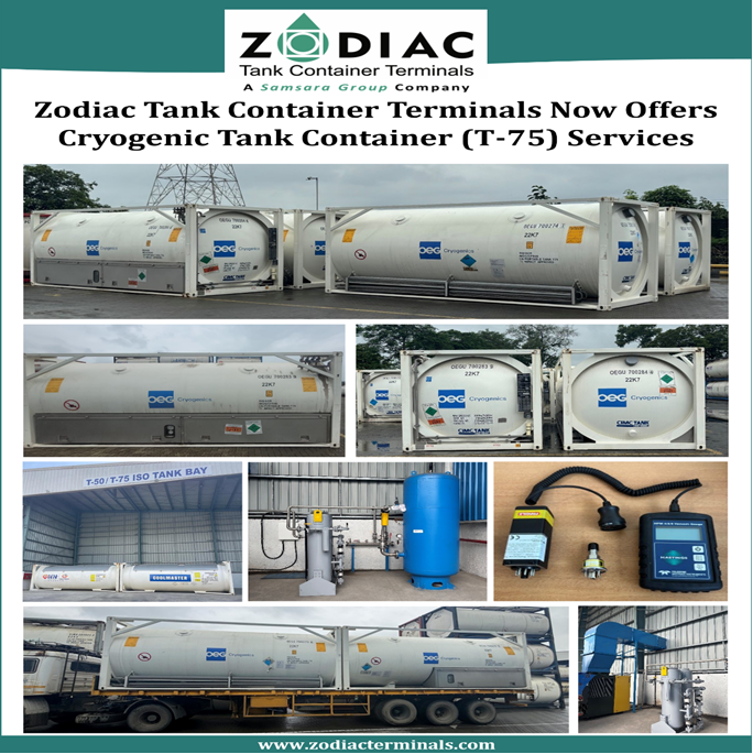 Zodiac Tank Container Terminals now offers Cryogenic Tank Container (T-75) services